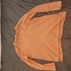 Pink Lily Light Waffle Long Sleeev